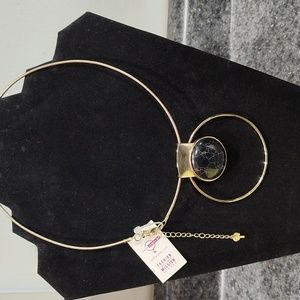 Black stone choker necklace